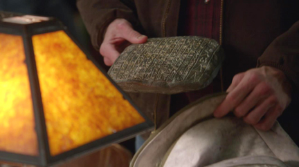 Gadreel takes the angel tablet. Gadreel takes the angel tablet.